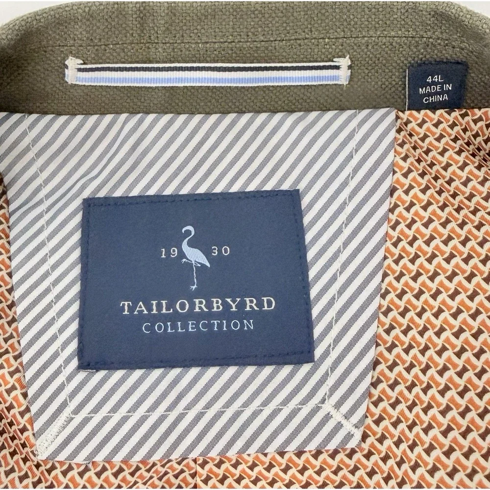 Tailorbyrd Brown Linen Blend Textured Sport Coat Blazer Men's 44L NWOT **READ**